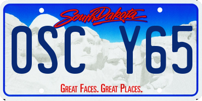 SD license plate 0SCY65