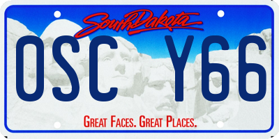 SD license plate 0SCY66