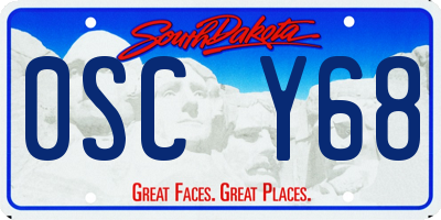 SD license plate 0SCY68