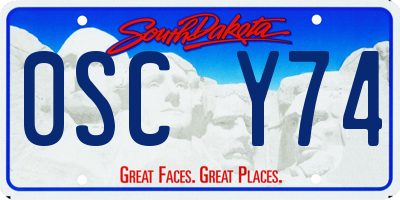 SD license plate 0SCY74