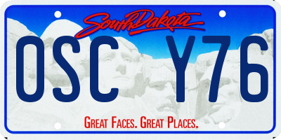 SD license plate 0SCY76