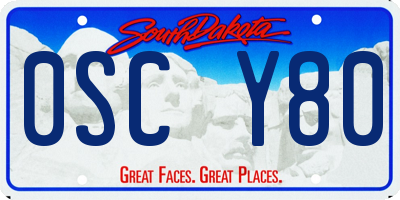 SD license plate 0SCY80