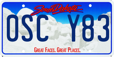 SD license plate 0SCY83