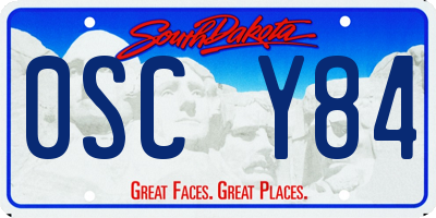 SD license plate 0SCY84