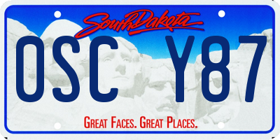 SD license plate 0SCY87