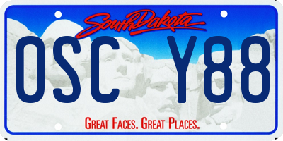 SD license plate 0SCY88