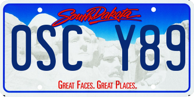 SD license plate 0SCY89