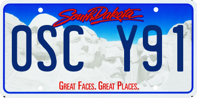 SD license plate 0SCY91