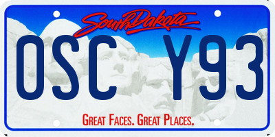 SD license plate 0SCY93