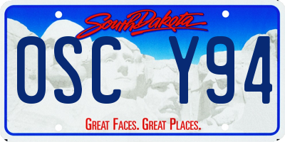 SD license plate 0SCY94