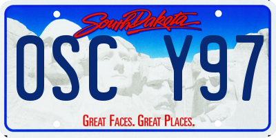 SD license plate 0SCY97