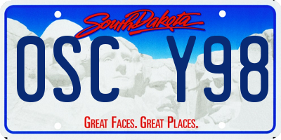 SD license plate 0SCY98