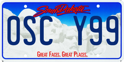 SD license plate 0SCY99