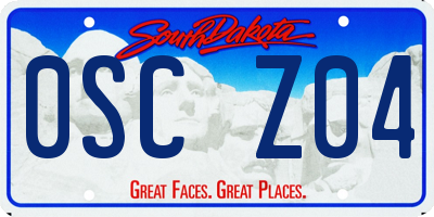 SD license plate 0SCZ04