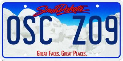 SD license plate 0SCZ09