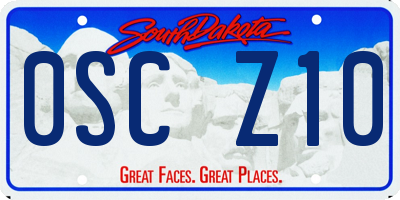 SD license plate 0SCZ10