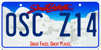 SD license plate 0SCZ14