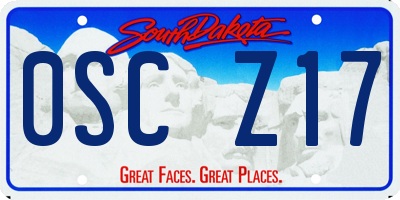 SD license plate 0SCZ17