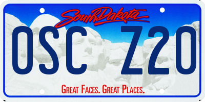 SD license plate 0SCZ20