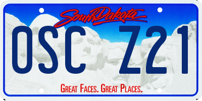SD license plate 0SCZ21
