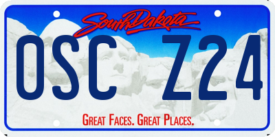 SD license plate 0SCZ24