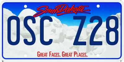 SD license plate 0SCZ28