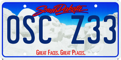 SD license plate 0SCZ33