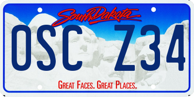 SD license plate 0SCZ34