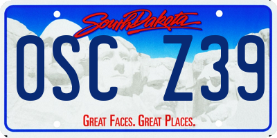 SD license plate 0SCZ39