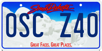 SD license plate 0SCZ40