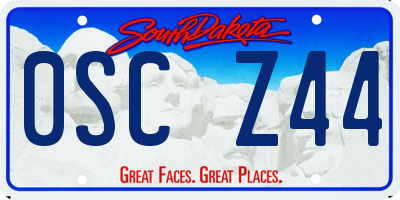SD license plate 0SCZ44