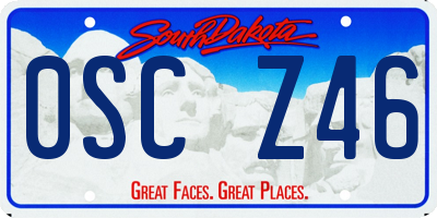 SD license plate 0SCZ46