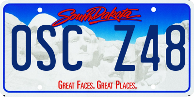 SD license plate 0SCZ48