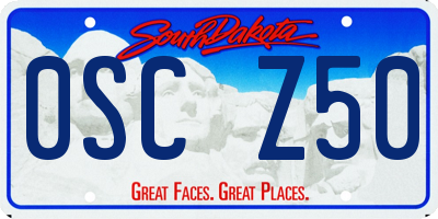 SD license plate 0SCZ50