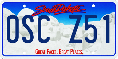 SD license plate 0SCZ51