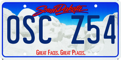 SD license plate 0SCZ54