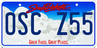 SD license plate 0SCZ55
