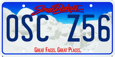 SD license plate 0SCZ56