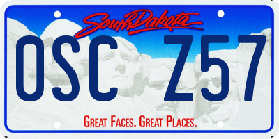 SD license plate 0SCZ57