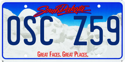 SD license plate 0SCZ59