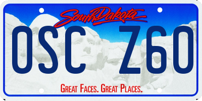 SD license plate 0SCZ60