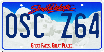 SD license plate 0SCZ64