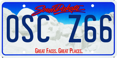 SD license plate 0SCZ66