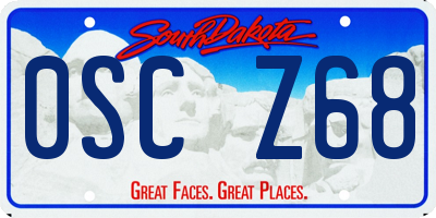 SD license plate 0SCZ68