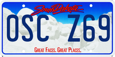 SD license plate 0SCZ69