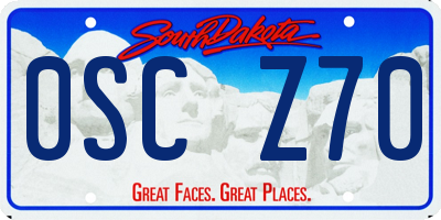 SD license plate 0SCZ70