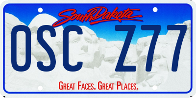 SD license plate 0SCZ77
