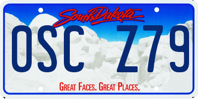 SD license plate 0SCZ79