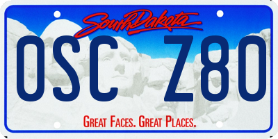 SD license plate 0SCZ80