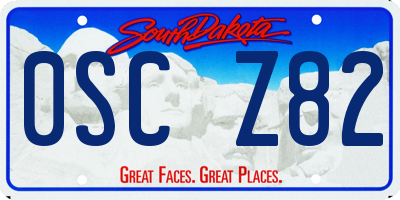 SD license plate 0SCZ82
